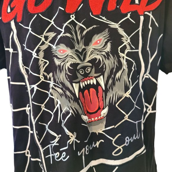 Switch Remarkable Go Wild Warewolf Graphic Tee Black T-Shirt Adult Mens L JJ3254 - Picture 3 of 8